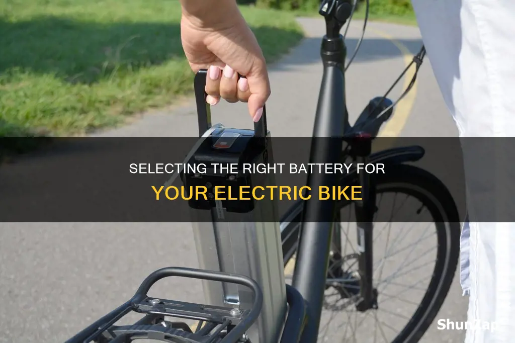 how to select a battery for an electric bike