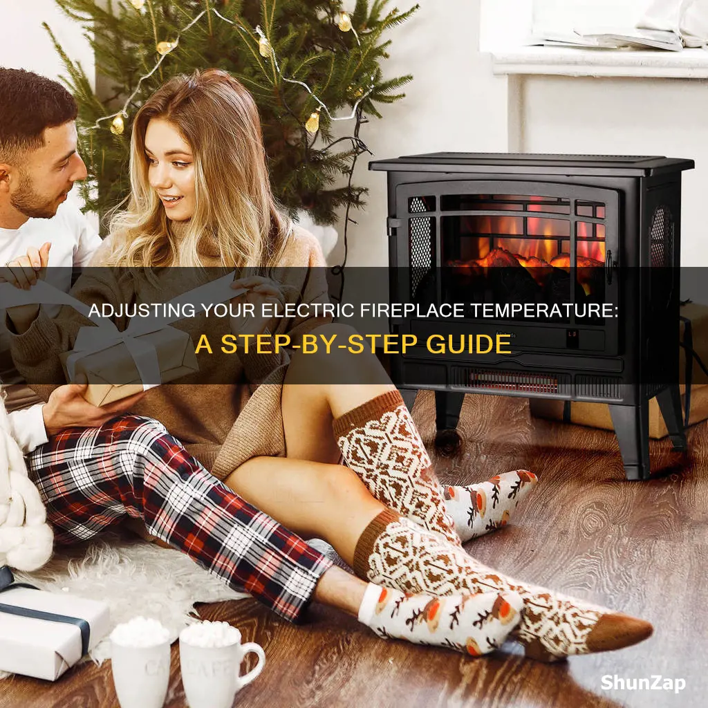 how to set temperature on electric fireplace