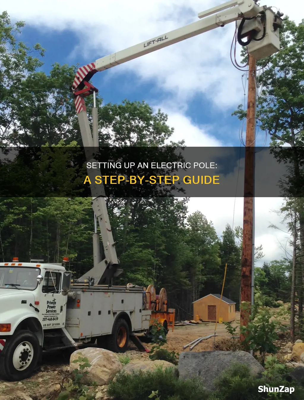 how to set up an electric pole
