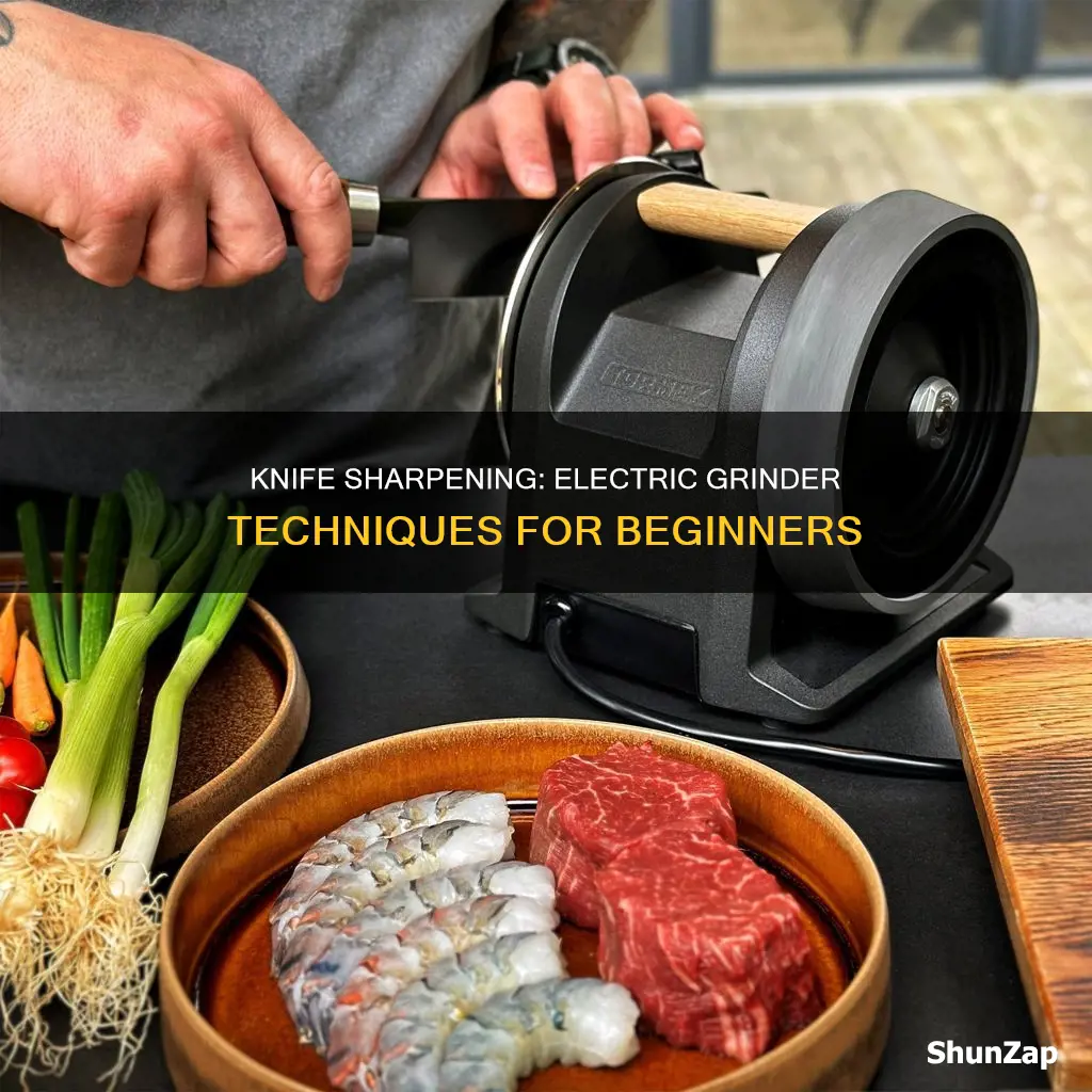 how to sharpen knife on electrical grinder