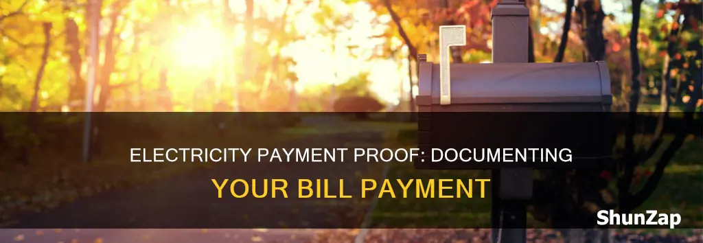 how to show proof of payment electricity