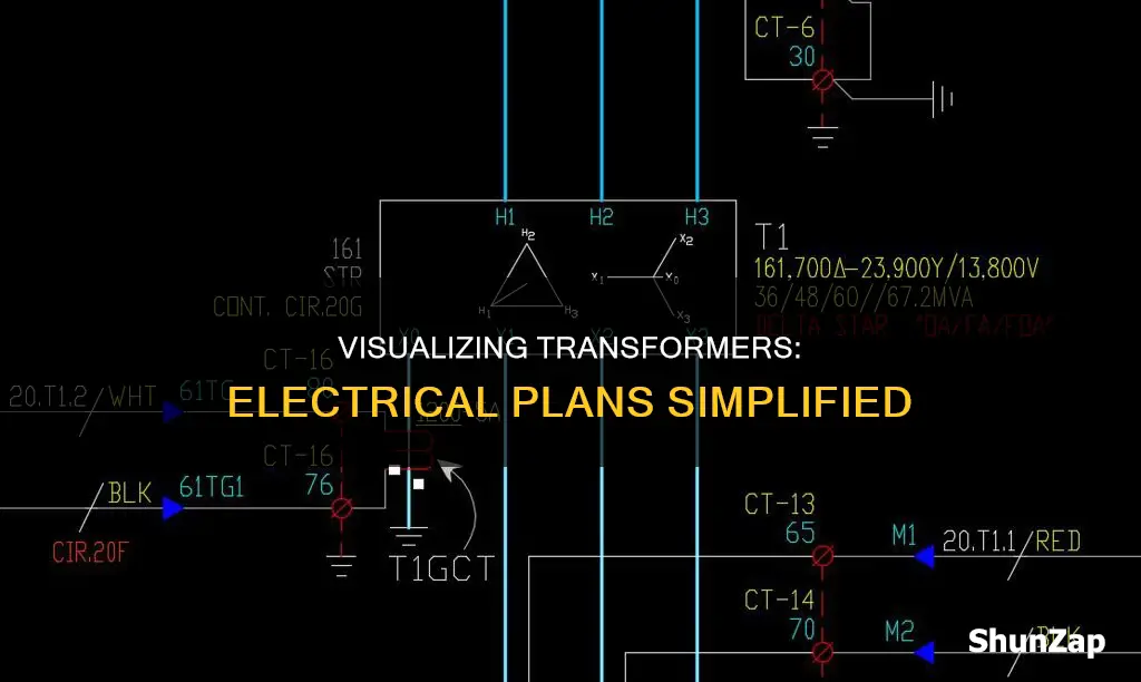 how to show transformers in electrical plans