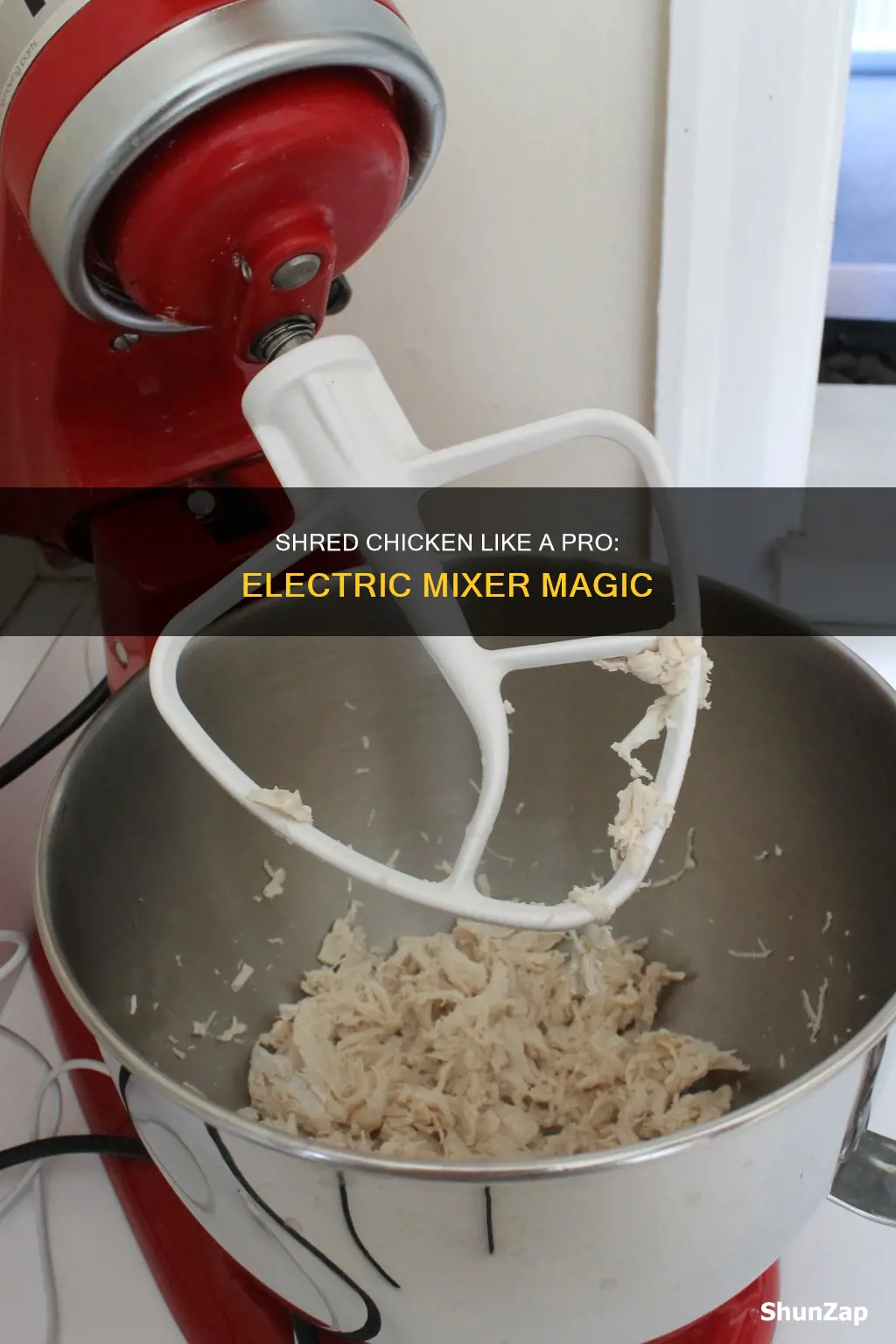 how to shred chicken with electric mixer