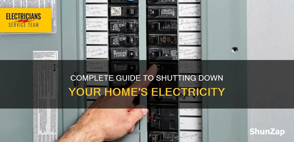 how to shut down electricity in house