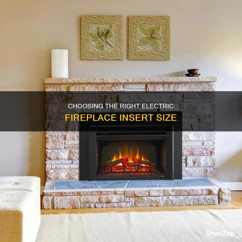how to size an electric fireplace insert