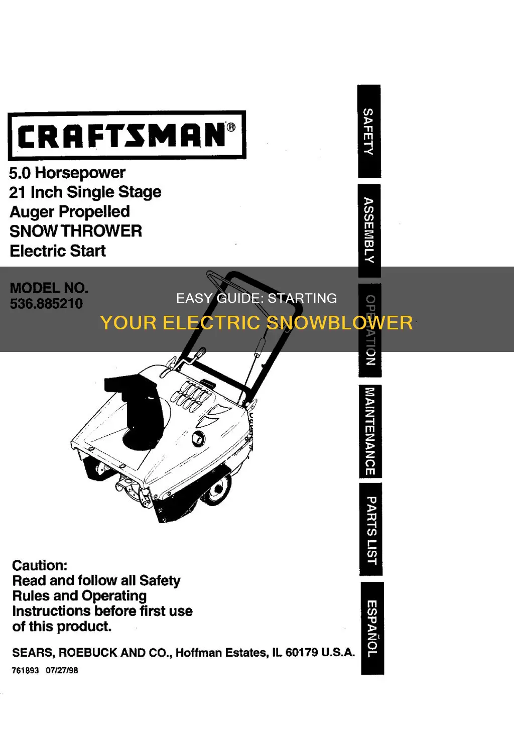 how to start a electric start snowblower
