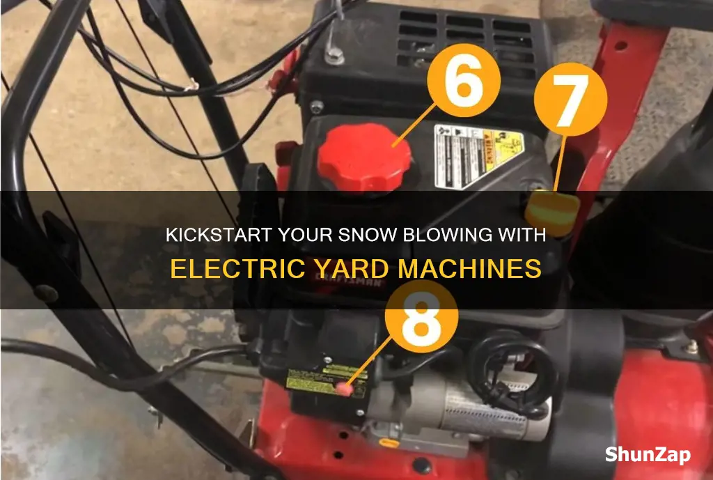 how to start electric yard machine snowblower