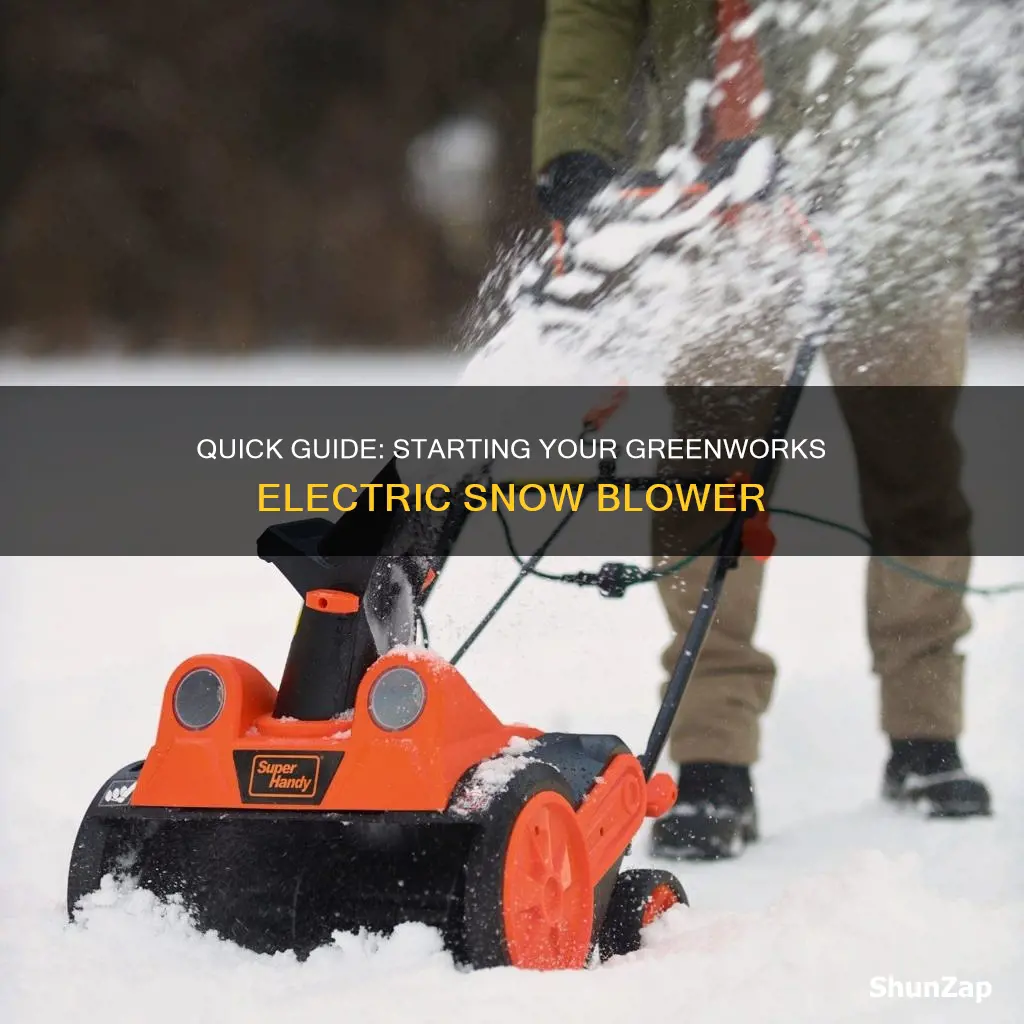 how to start greenworks electric snow blower