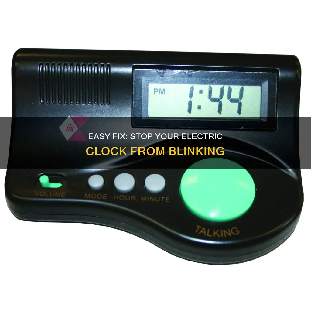 how to stopp electric clock from blinking