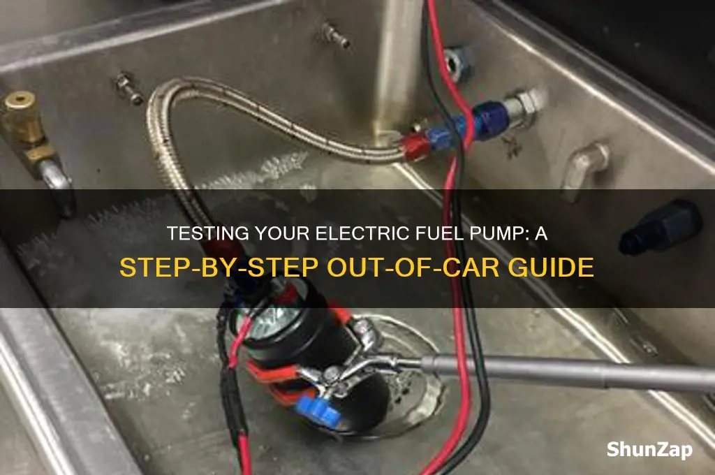 how to test electric fuel pump out of car
