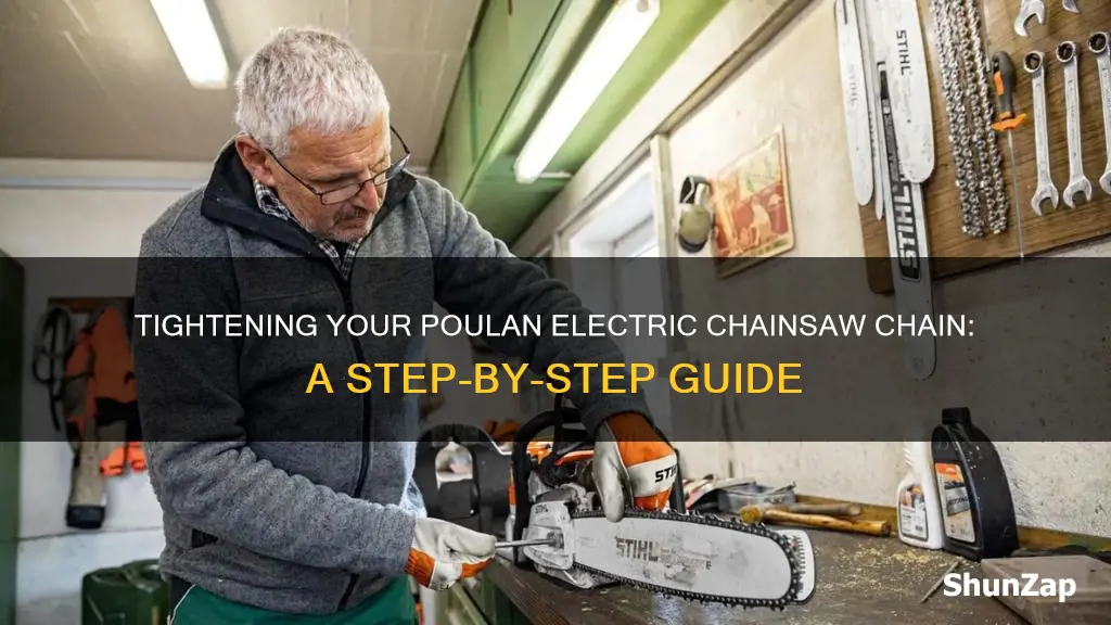 how to tighten poulan electric chainsaw chain