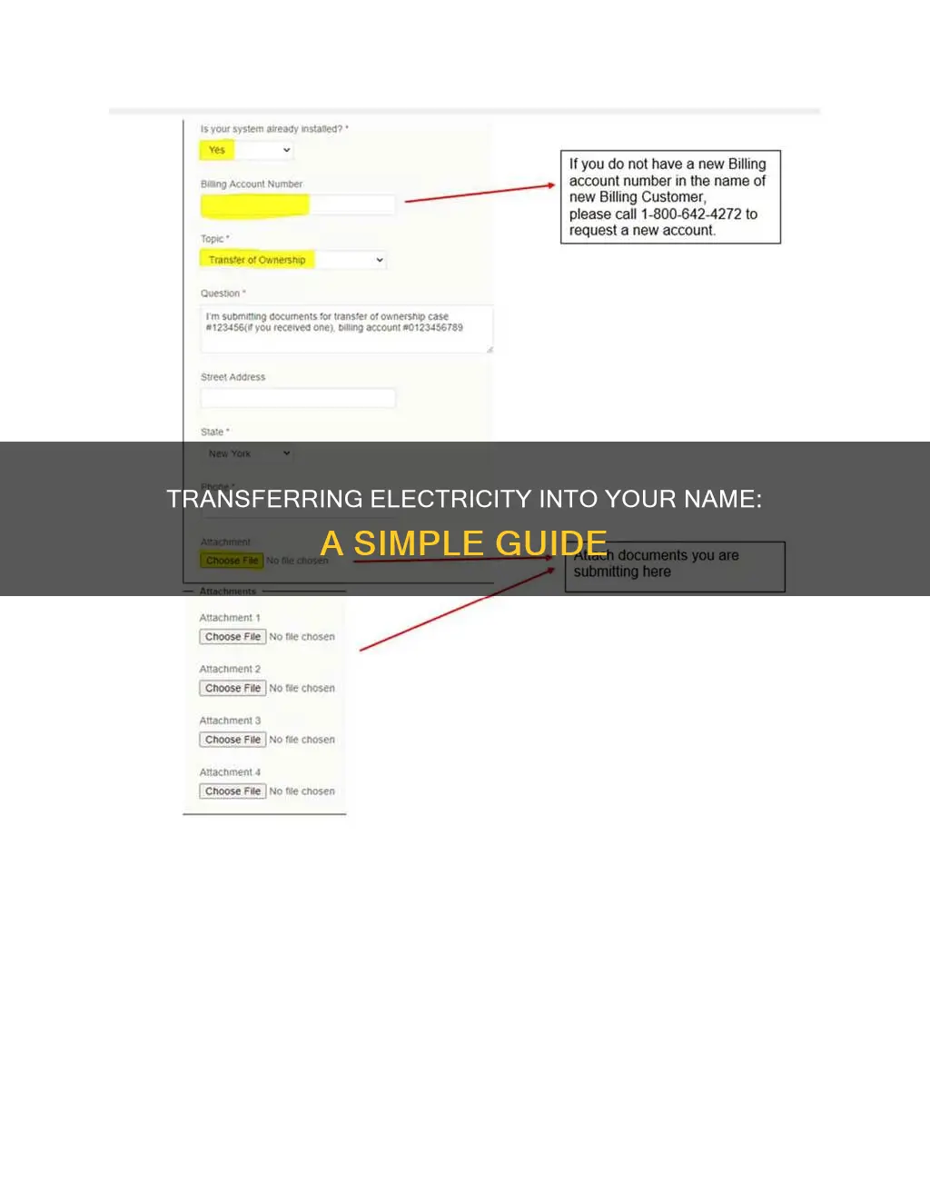 how to transfer electricity into your name