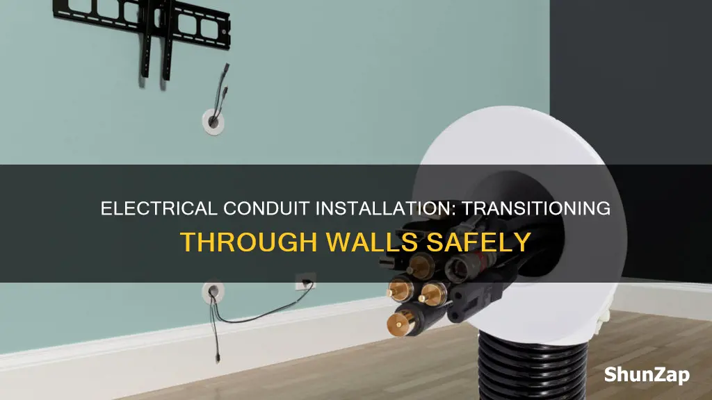 how to transition electrical conduit through wall