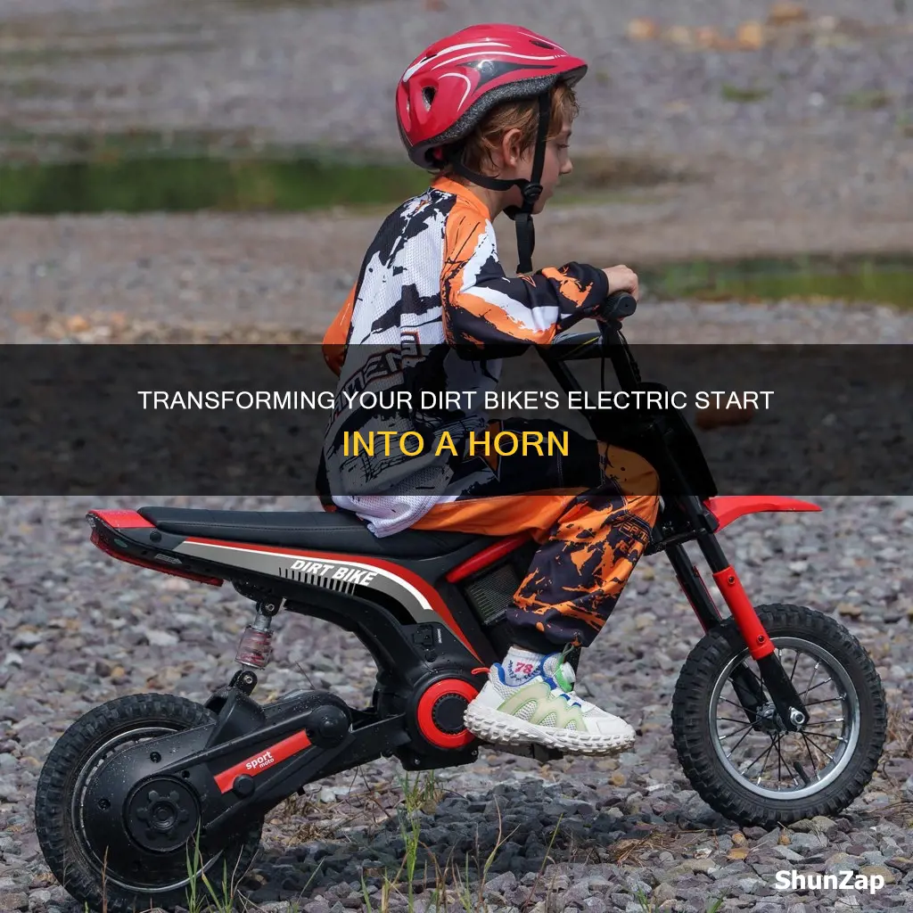 how to turn electric start to horn on dirt bike