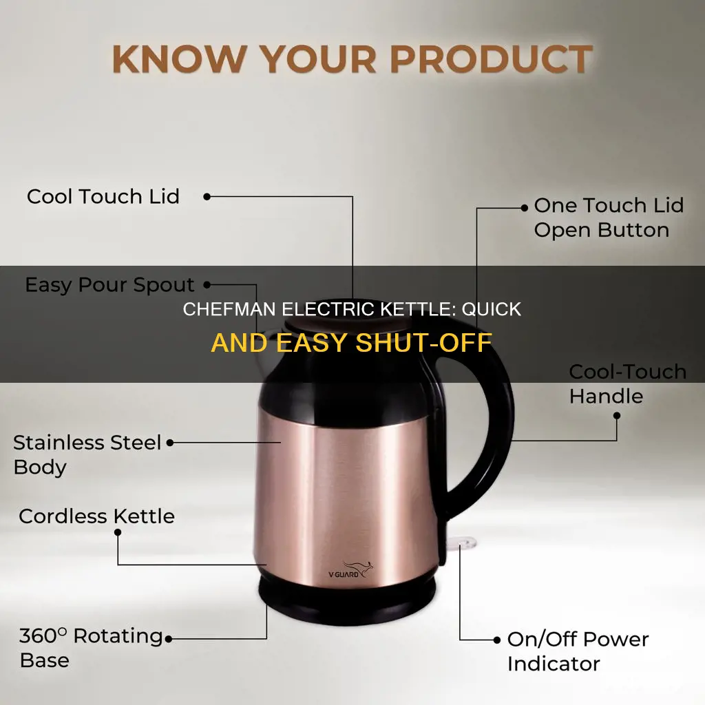 how to turn off chefman electric kettle