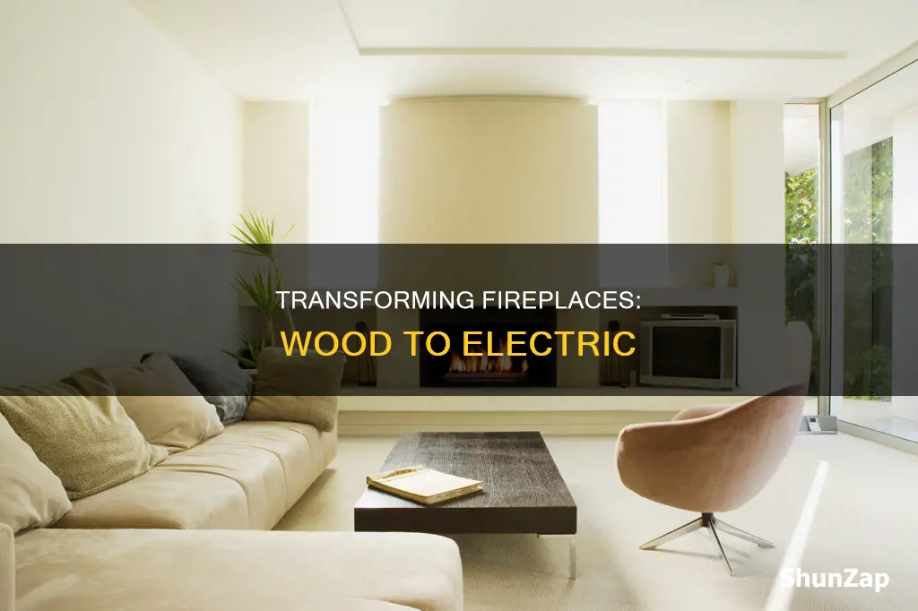 how to turn wood fireplace into electric