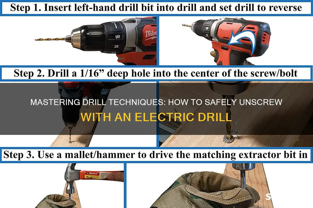 how to unscrew using electric drill