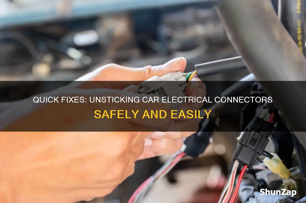 how to unstick electrical connectors in car