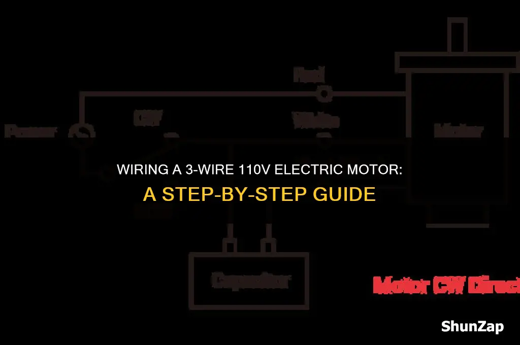 how to use a 3 wire electric 110v motor