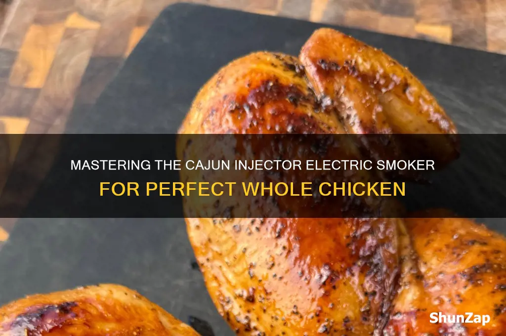 how to use a cajun injector electric smoker whole chicken