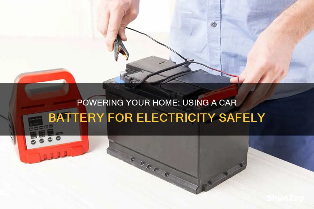 how to use a car battery for electricity