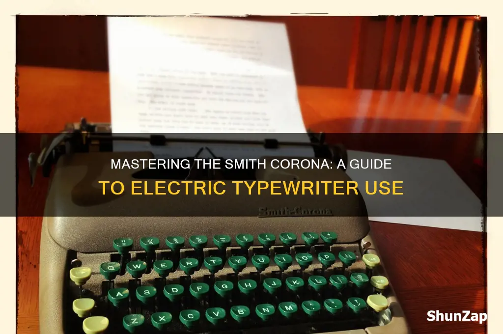 how to use a smith corona electric typewriter