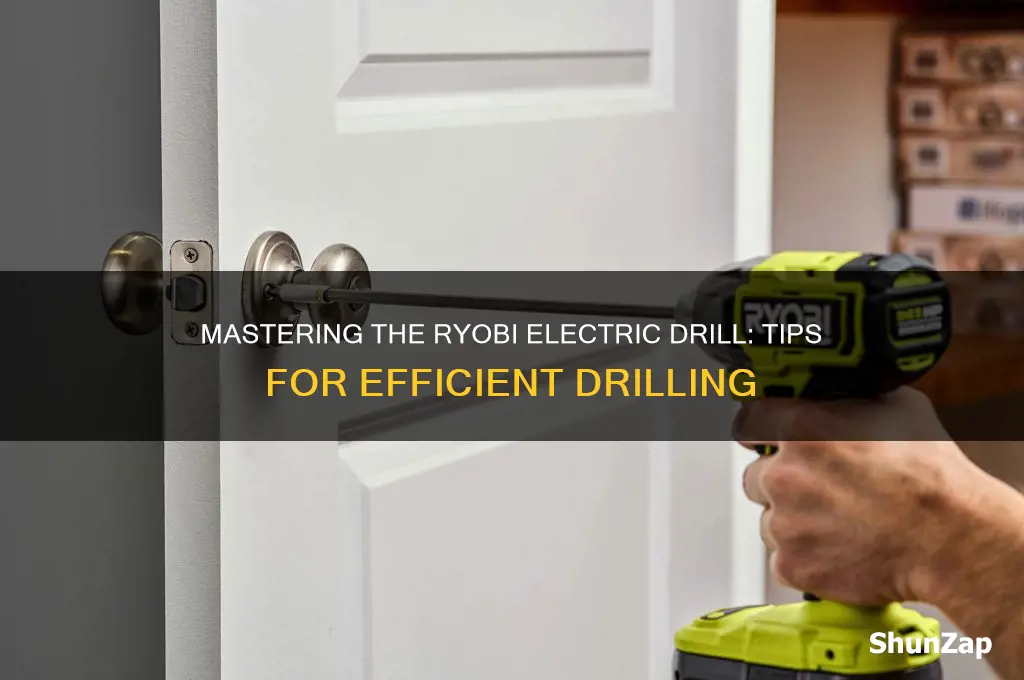 how to use an electric drill ryobi