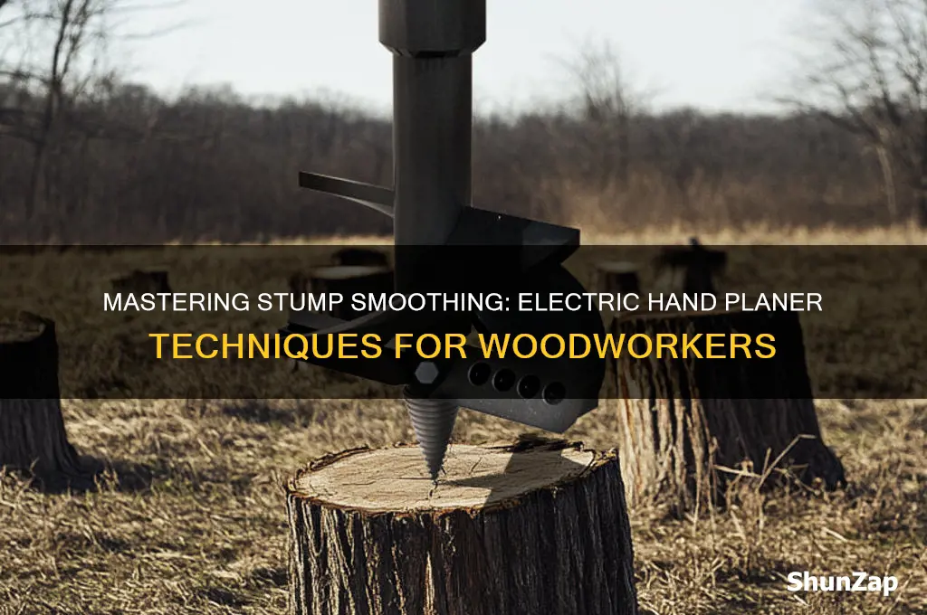 how to use an electric hand planer on a stump