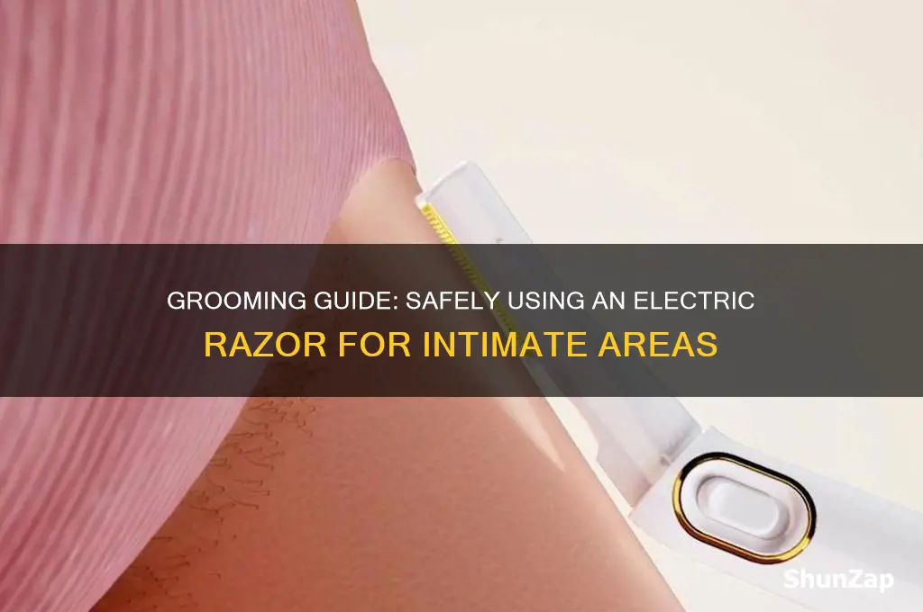 how to use an electric razor down there