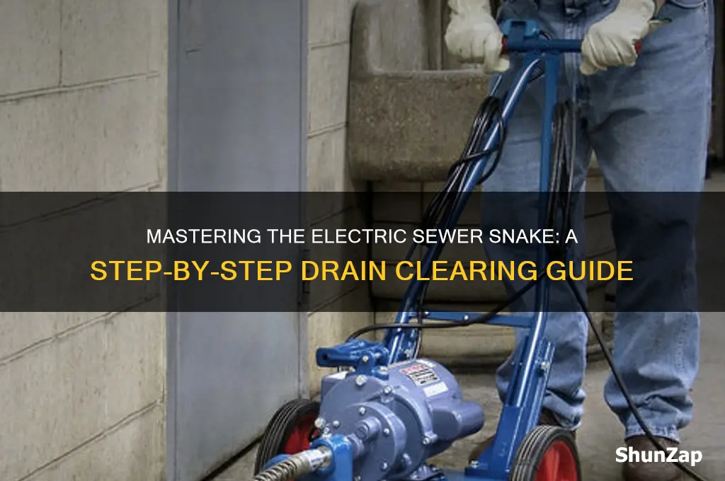 how to use an electric sewer snake
