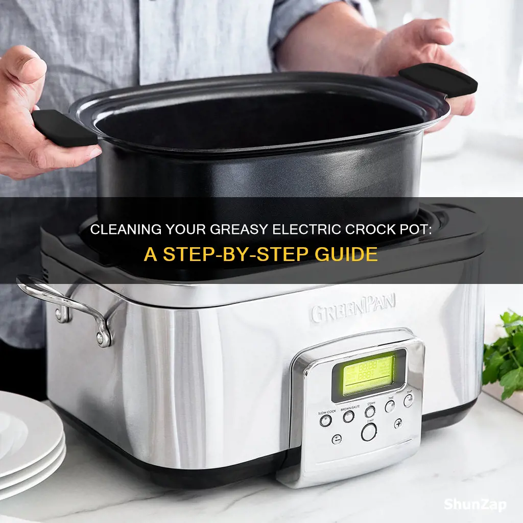 how to wash greasy electric crock pot