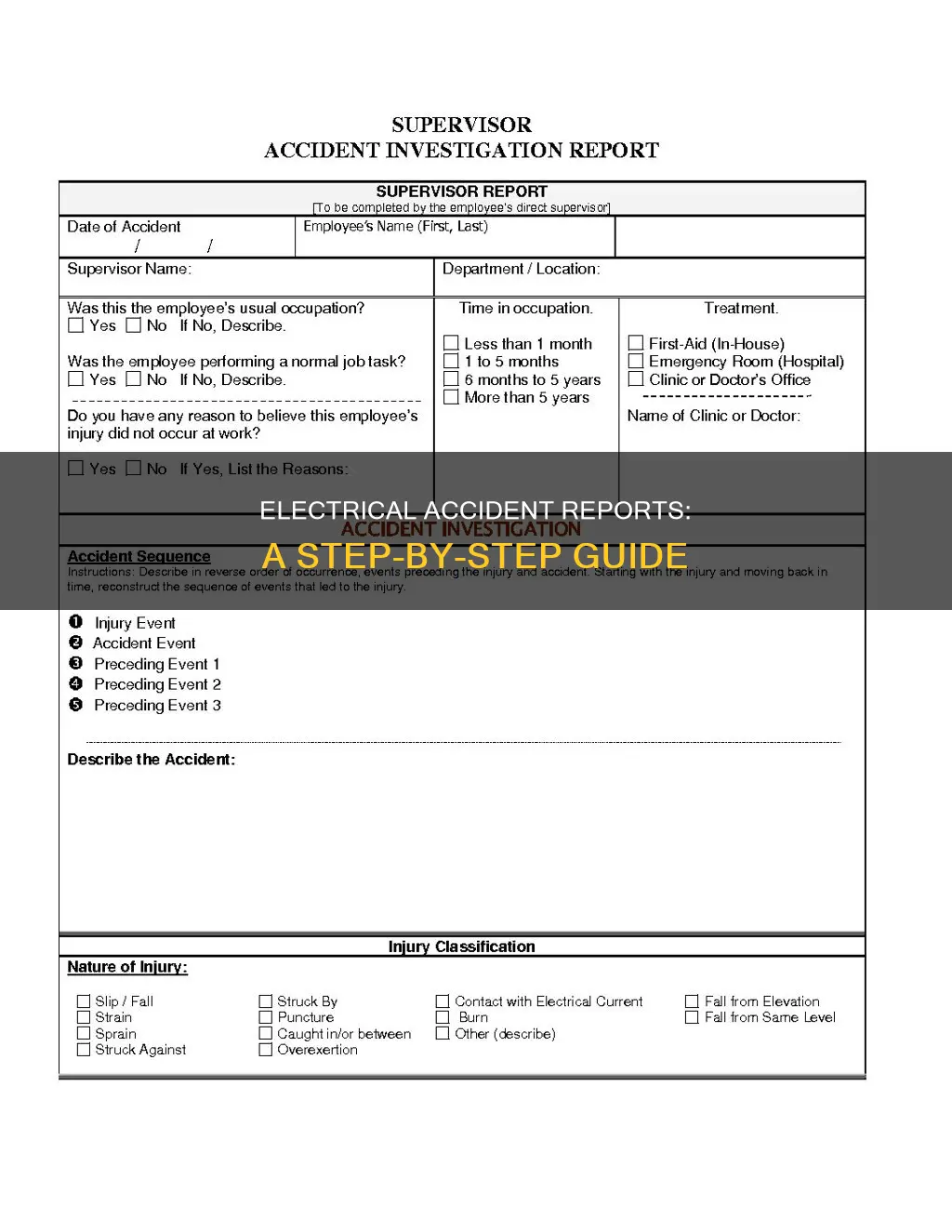 how to write an electrical accident report