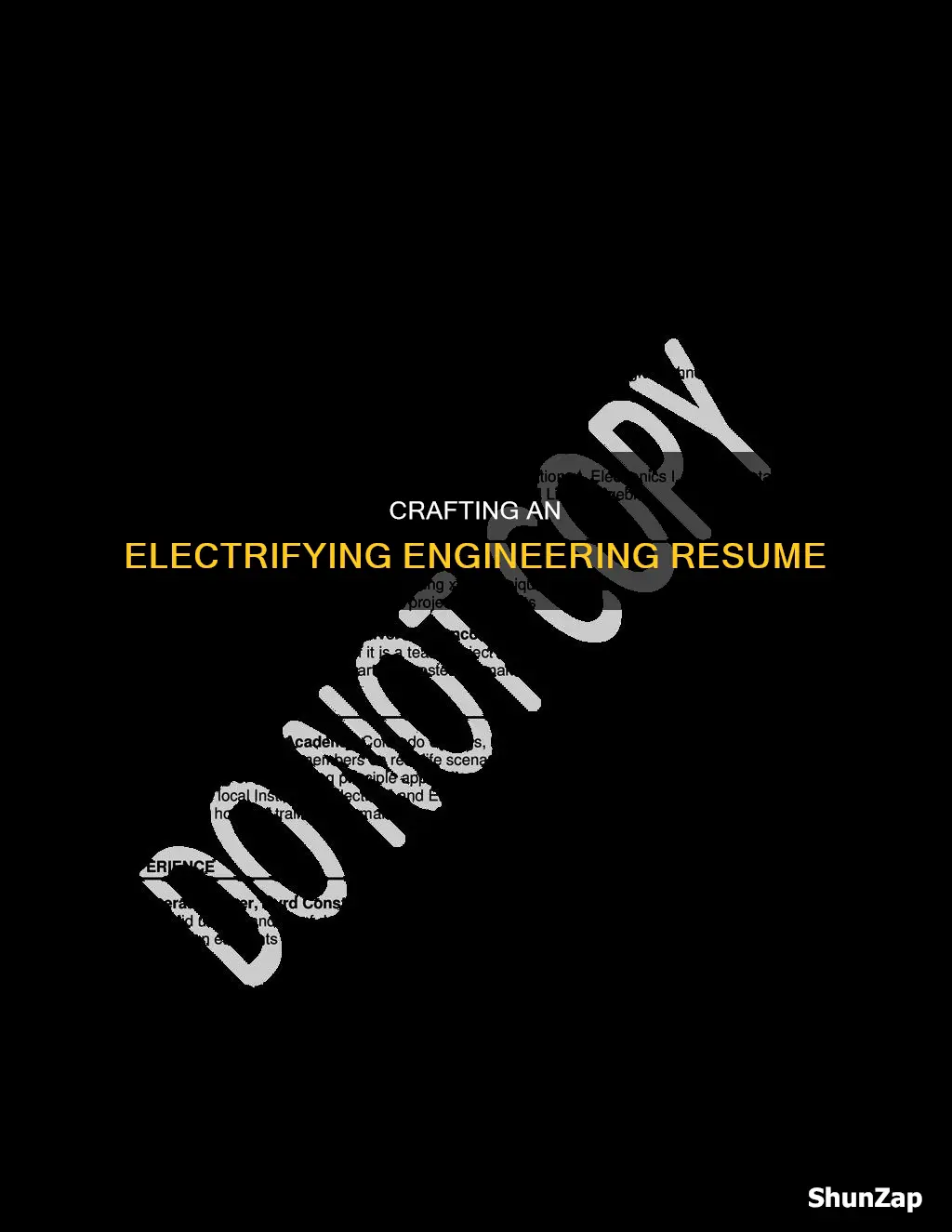 how to write great electrical enginnering resume