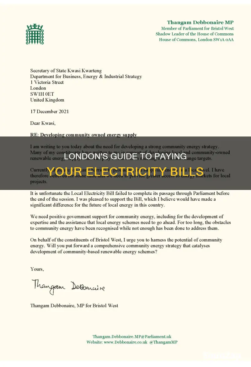 how to you pay electricity in london
