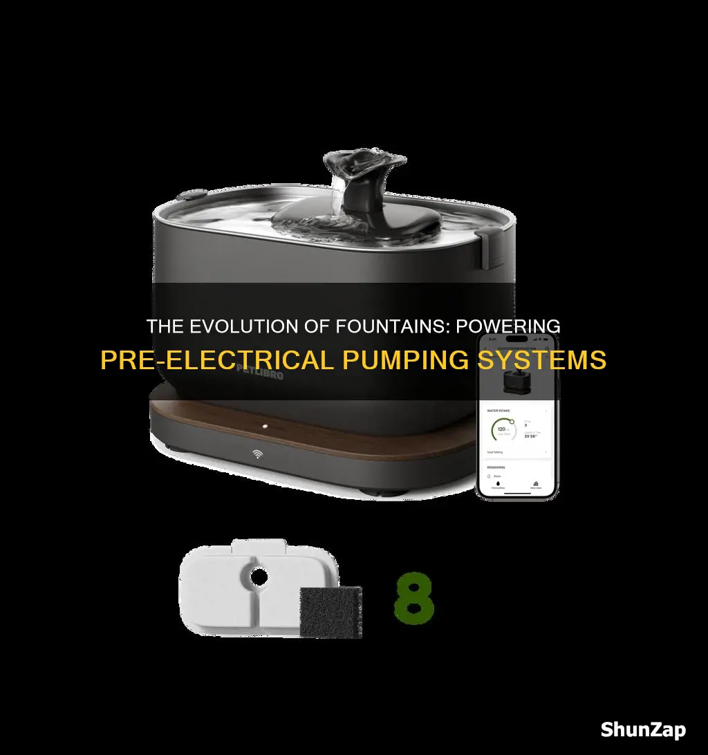 how were fountains powered before electrical pumps