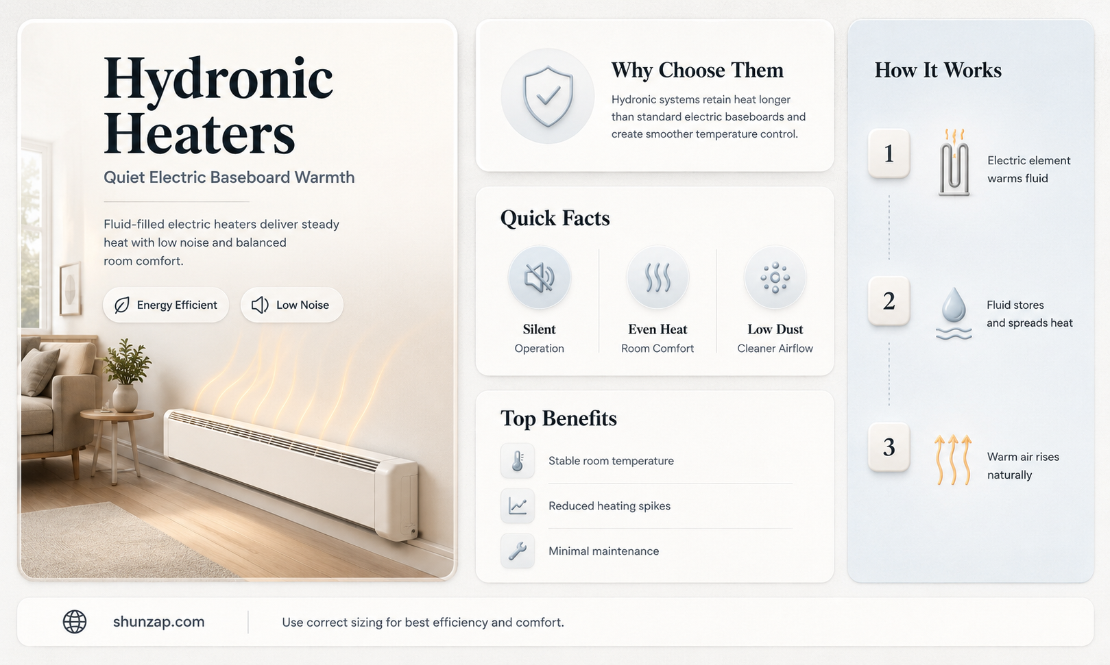 are electric hydronic baseboard heaters more efficient