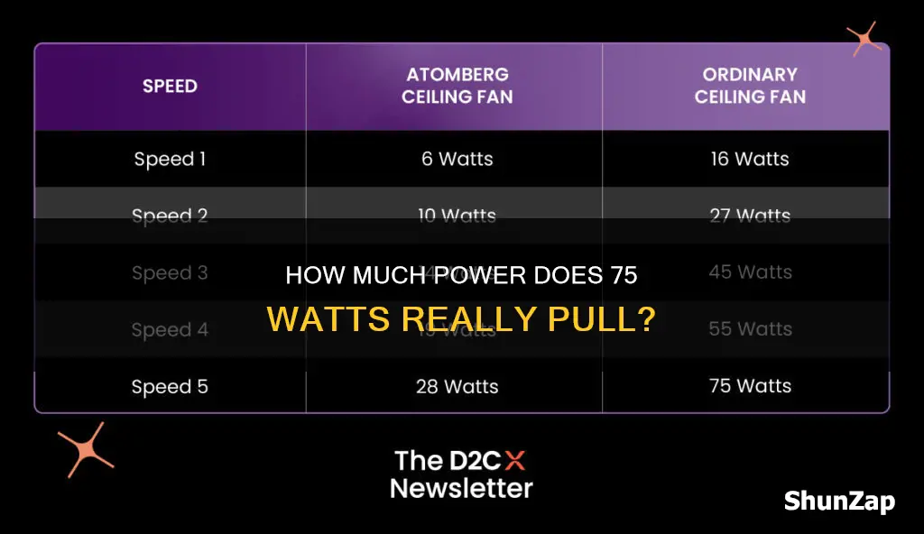 is 75 watts a lot of electricity