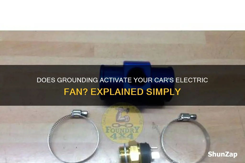 is a car electric fan activated by grounding