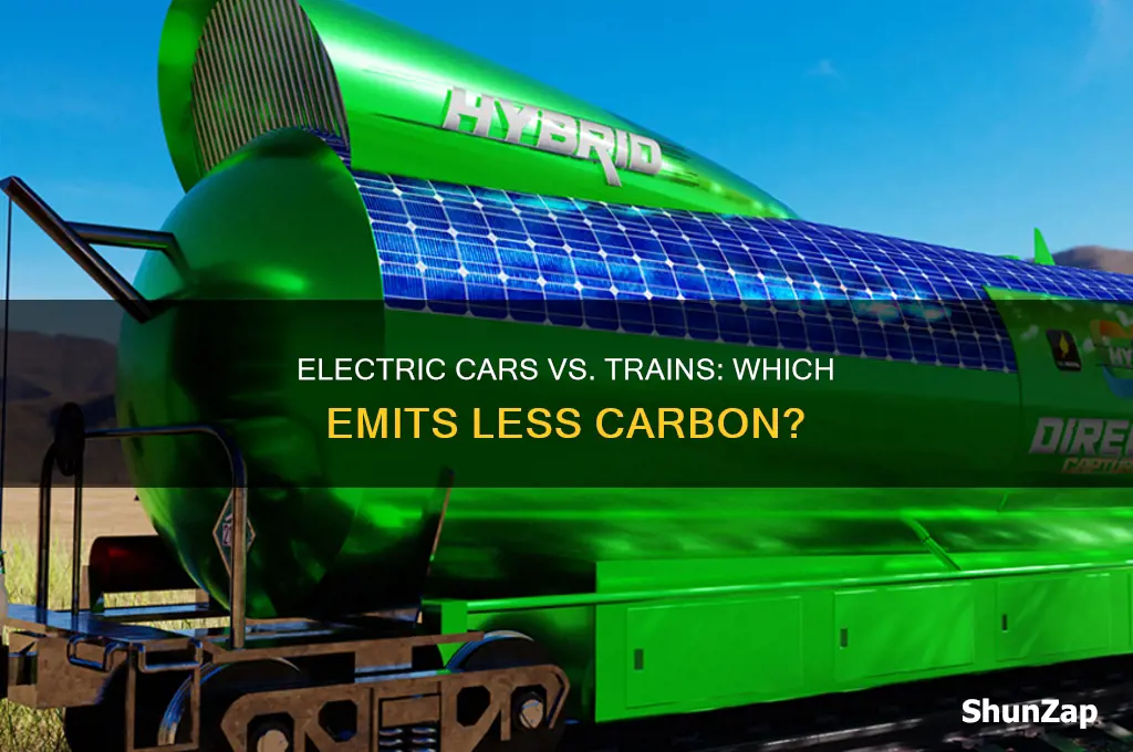 is a electric car less carbon than train