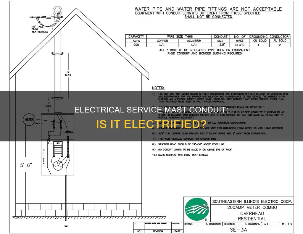is an electrical service mast conduit electrified