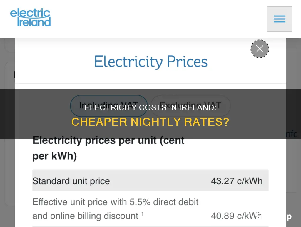 is electricity cheaper at night in ireland