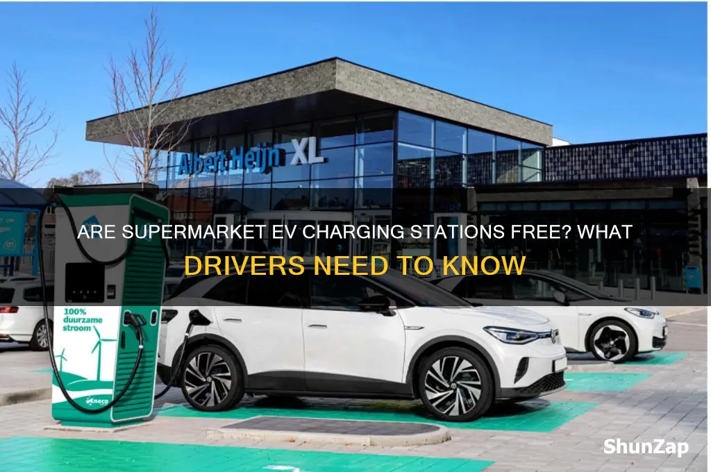 is it free to charge electric cars at supermarkets