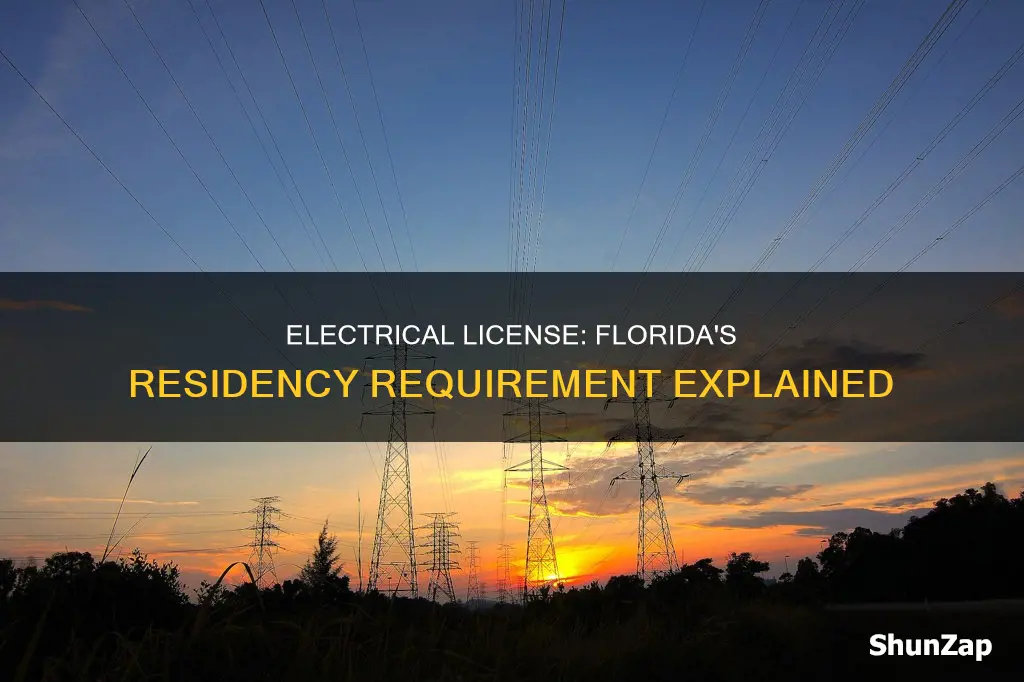 is residency required for florida electrical license