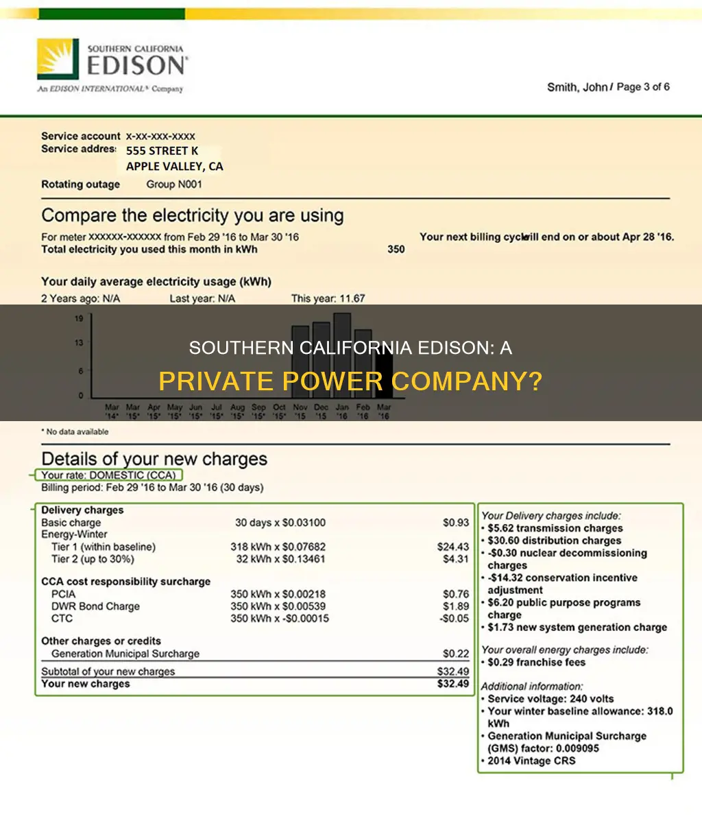 is socal edison a private company