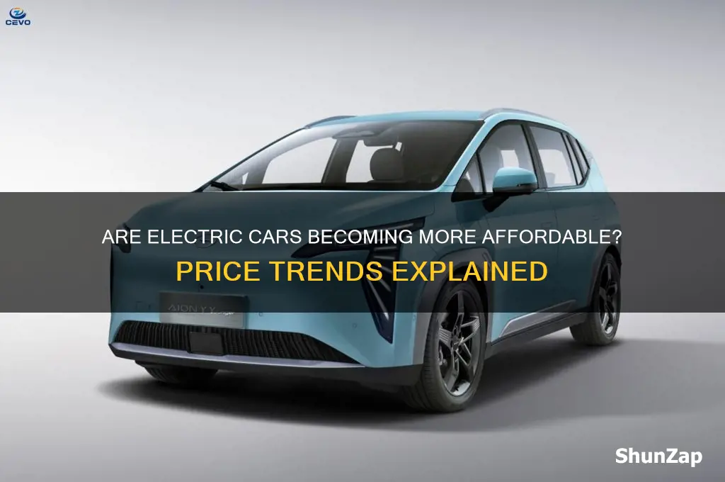 is the price of electric cars going down