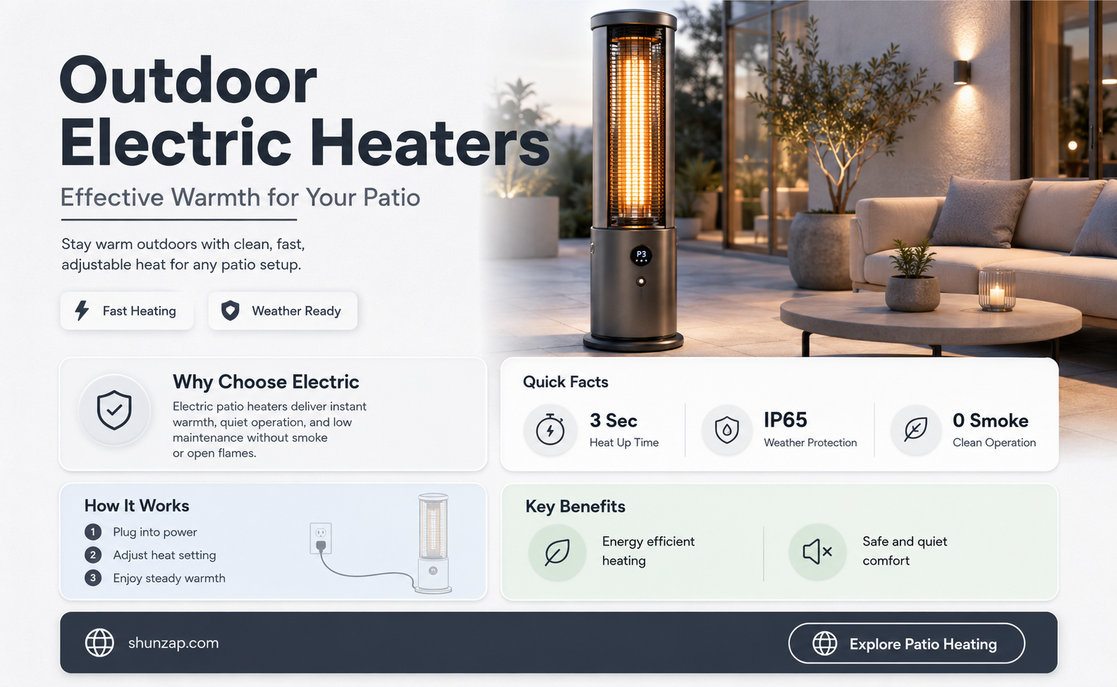 are electric outdoor patio space heaters effective
