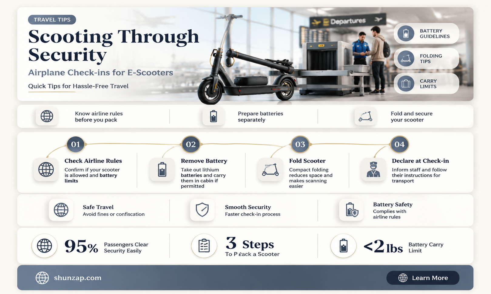 are electric scooters allowed on airplanes checkin