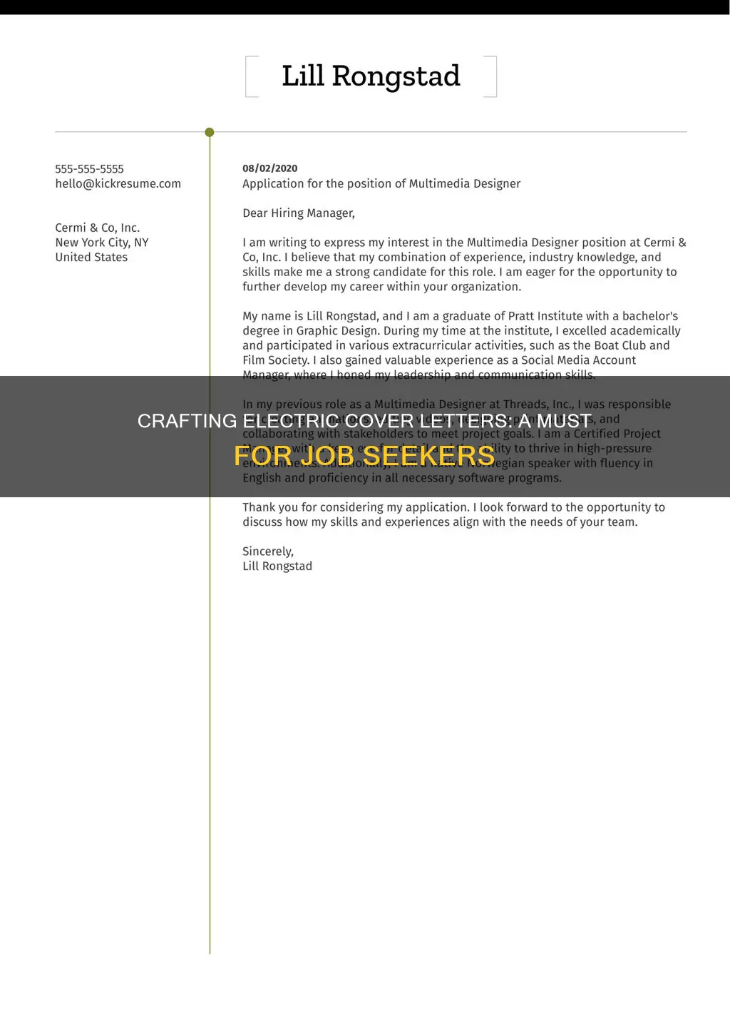 should i write an electric cover letter