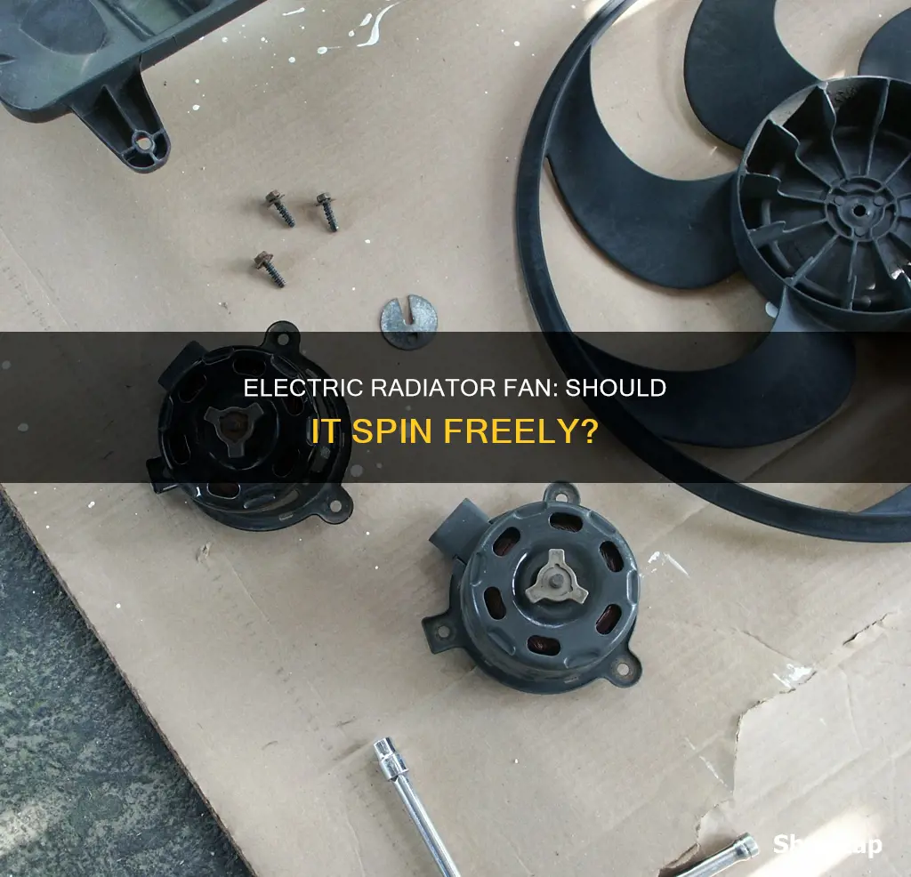 should my electric radiator fan spin freely