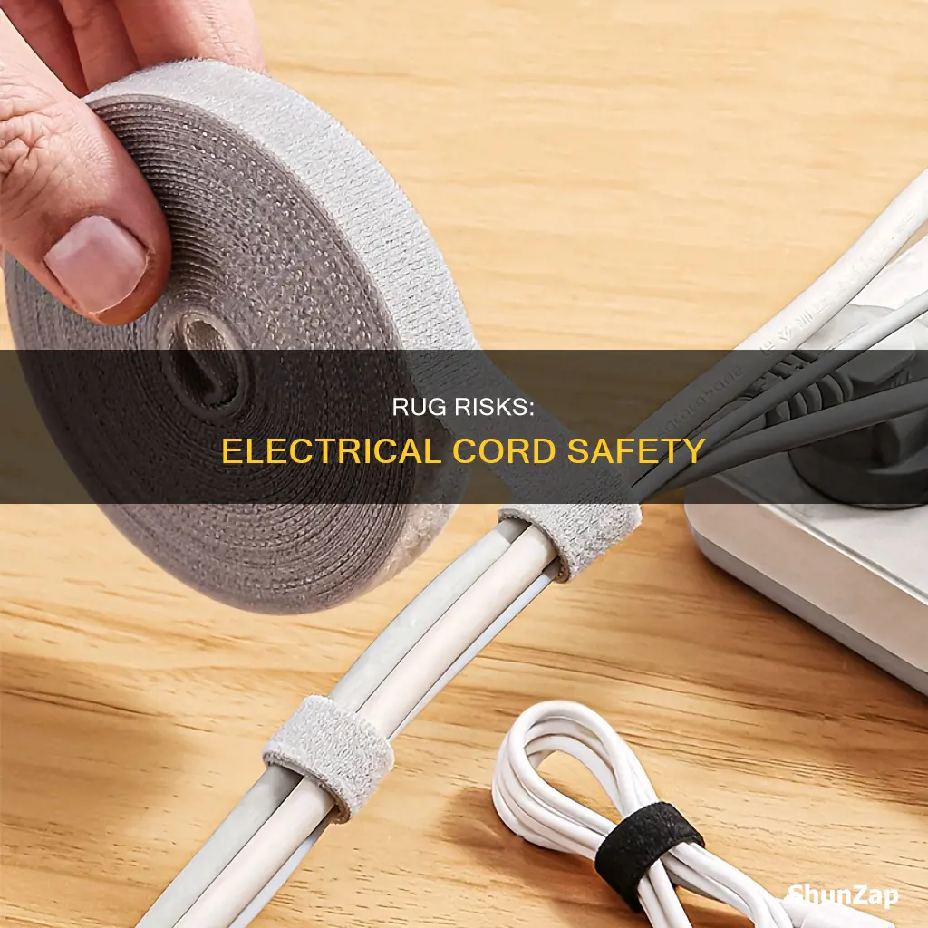 should yo run electrical cords under rugs